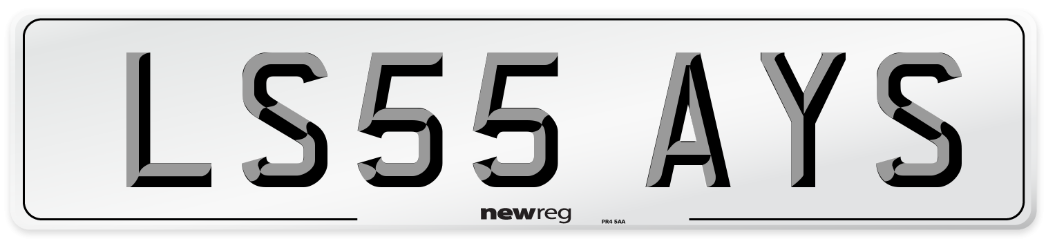 LS55 AYS Number Plate from New Reg